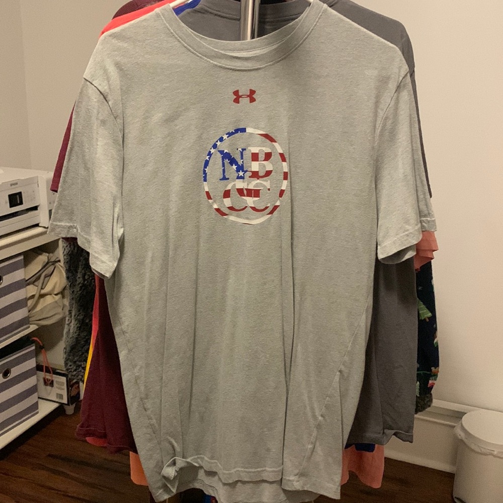 Grey Under Armour NBGCC am American Flag T-shirt Unisex Large